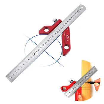 Центроискатель Многофункциональный XY-линейка Для Разметки Центра Круга 45 ° 90 ° Калибр Для Черчения Метрический Дюймдля Деревообработки Измерительный Инструмент Для Черчения