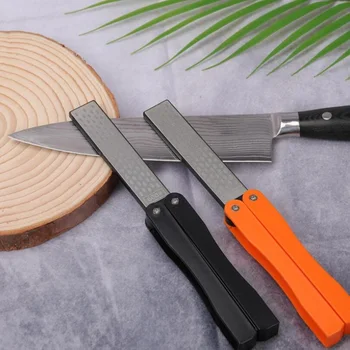 Черный оранжевый портативный инструмент Точилка для ножей Точильный камень Шлифовальный станок для заточки камней 400 # 600 # двухсторонний