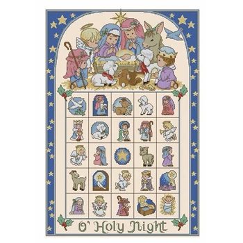 Шикарный Набор Для Вышивания Крестиком Amishop Gold Collection O' Holy Night Advent Calendar Dim 08762 8762 Ангел И Младенец