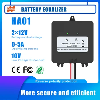 Эквалайзер аккумулятора HA01 для аккумуляторов 2 × 12V, Балансировщик свинцово-кислотного Li-ion LiFePO4, зарядное устройство с активным разрядом, регулятор напряжения