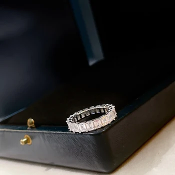 Ювелирные изделия из чистого серебра 925 пробы для женщин, кольца со звездами, свадебные Ромбы, Выдалбливаемый дизайн, Геометрический рисунок для помолвки, Горячий